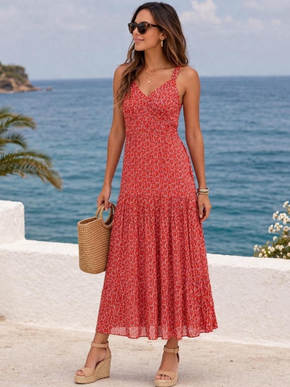 Joie Bondi Tea Rose Tiered Cotton Maxi Dress XXL NWT Resort Vacation Boho